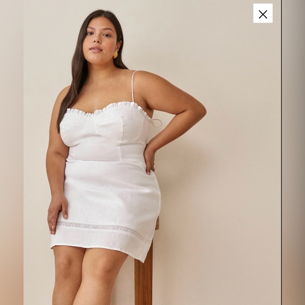 REFORMATION Mini Andie Dress white size 14 NWT